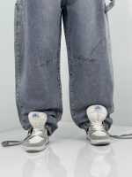 شلوار جین زنانه بالونی کارپنتری آبی روشن سنگشور