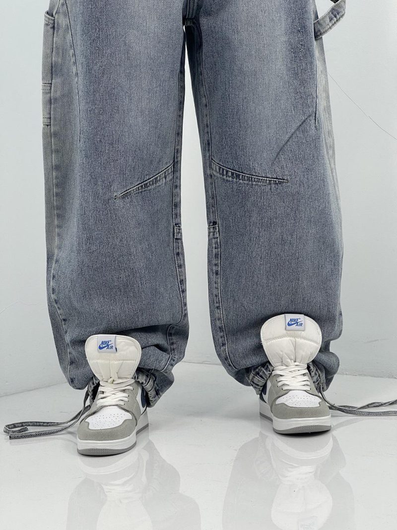 شلوار جین زنانه بالونی کارپنتری آبی روشن سنگشور