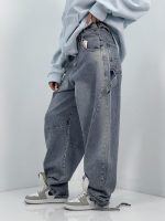 شلوار جین زنانه بالونی کارپنتری آبی روشن سنگشور