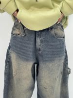 شلوار جین زنانه بالونی مکس کارپنتری سنگشور کرم