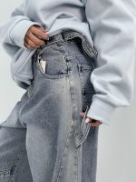 شلوار جین زنانه بالونی کارپنتری آبی روشن سنگشور