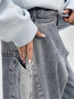 شلوار جین زنانه بالونی کارپنتری آبی روشن سنگشور