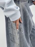 شلوار جین زنانه بالونی کارپنتری آبی روشن سنگشور