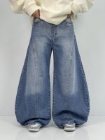 شلوار جین زنانه جی بگ گشاد رنگ آبی