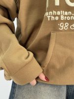 دورس نیم زیپ دخترانه قوار باکسی قهوه ای