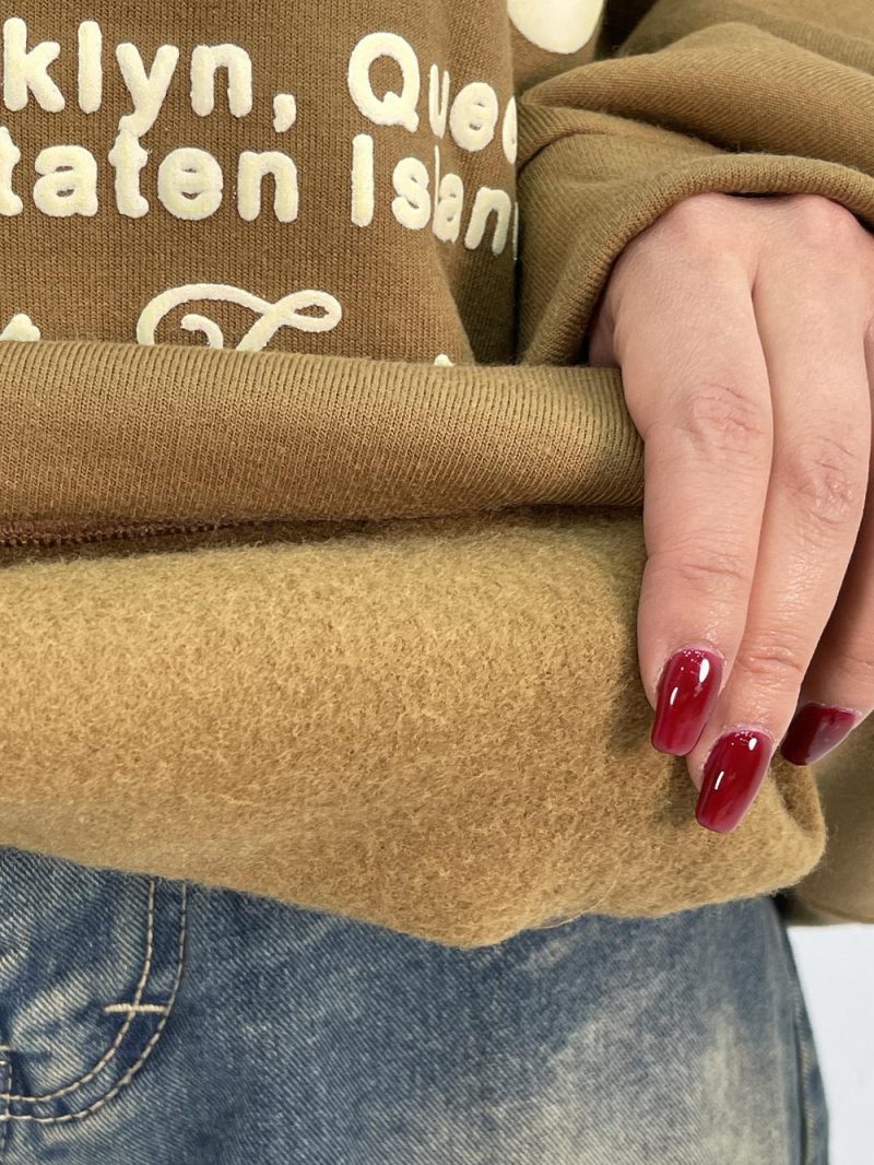 دورس نیم زیپ دخترانه قوار باکسی قهوه ای