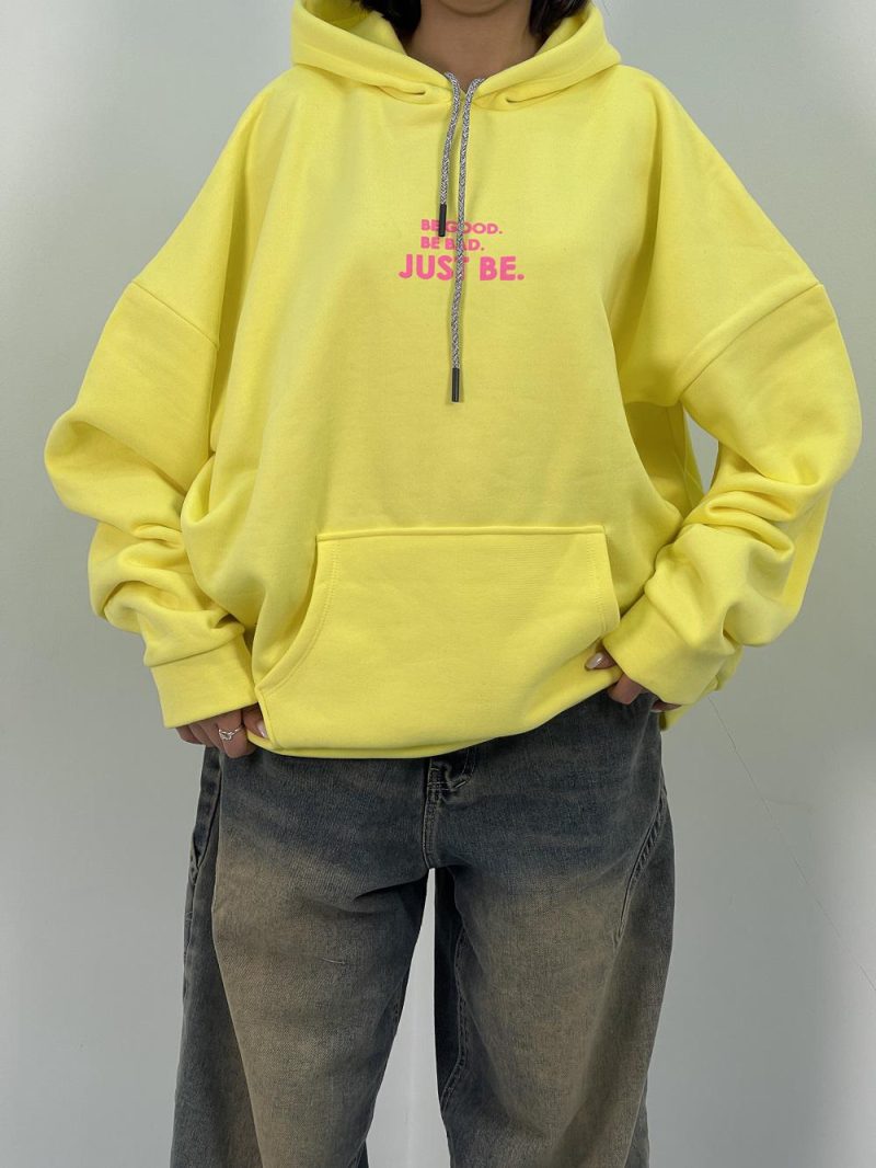 هودی باکسی دخترانه رنگ زرد