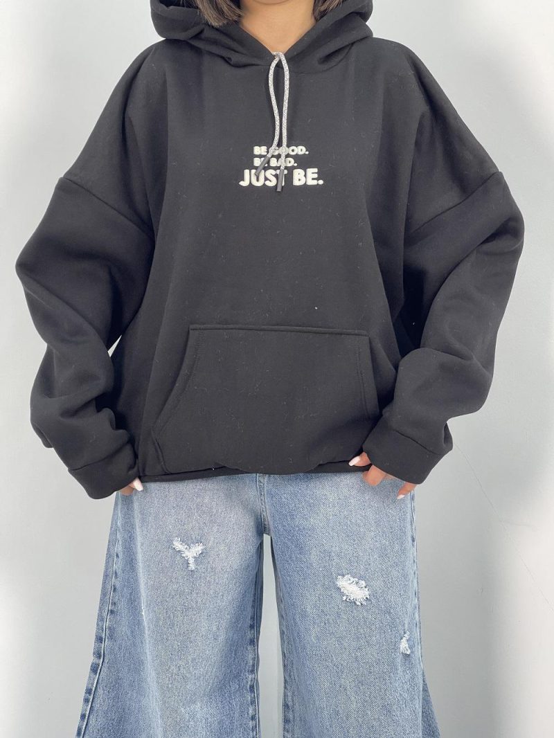 هودی باکسی دخترانه مشکی