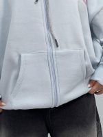 سویشرت باکسی دخترانه آبی