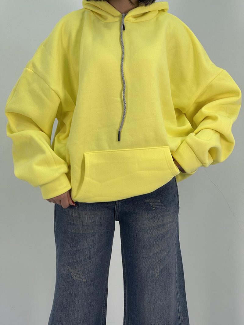 هودی قواره باکسی دخترانه زرد