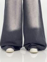 شلوار جین زنانه سوپر بگ مشکی با سنگشور سفید