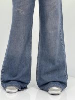 شلوار جین زنانه واید بلند آبی تیره