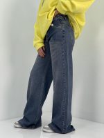 شلوار جین زنانه واید بلند آبی تیره