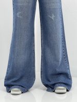 شلوار جین زنانه واید بلند آبی