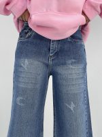 شلوار جین زنانه واید بلند آبی