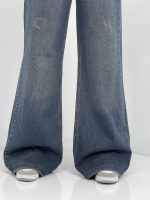 شلوار جین زنانه واید بلند آبی تیره