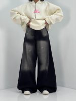 شلوار جین زنانه شافل مشکی سایز بزرگ