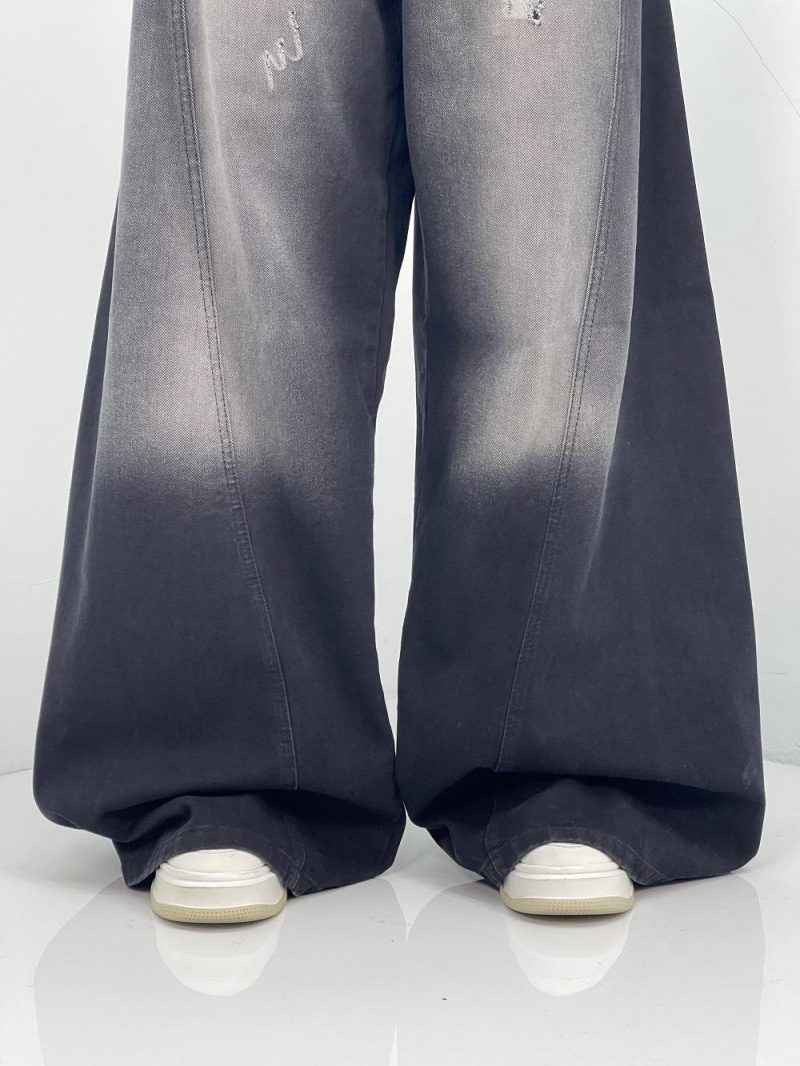 شلوار جین زنانه شافل مشکی سایز بزرگ