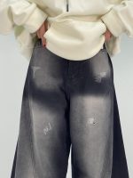 شلوار جین زنانه شافل مشکی سایز بزرگ