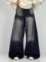 شلوار جین زنانه شافل مشکی سایز بزرگ