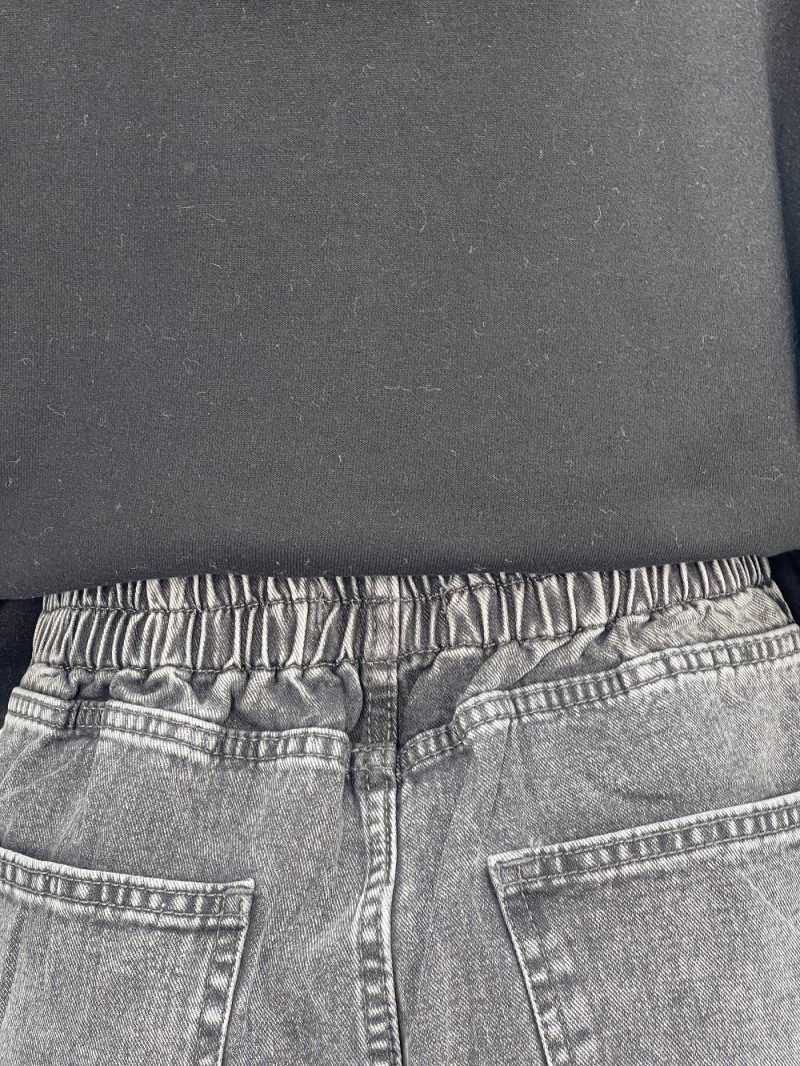 شلوار جین زنانه شافل طوسی سایز بزرگ