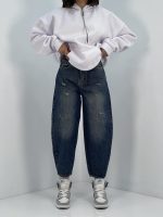 شلوار جین زنانه مام بالون سرمه ای