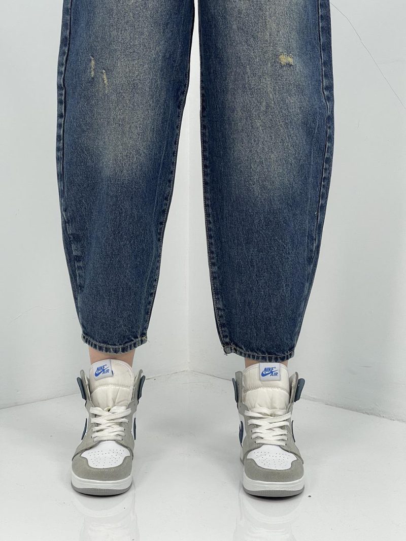 شلوار جین زنانه مام بالون سرمه ای