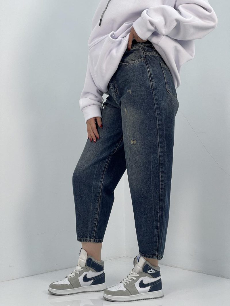 شلوار جین زنانه مام بالون سرمه ای