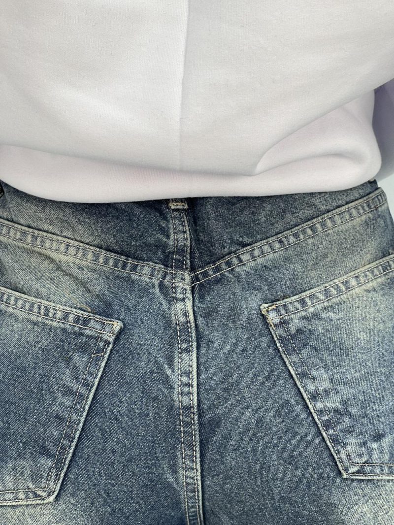 شلوار جین زنانه مام بالون سرمه ای