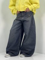 شلوار جین زنانه سوپر بگ بالون سرمه ای سنگشور