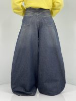 شلوار جین زنانه سوپر بگ بالون سرمه ای سنگشور