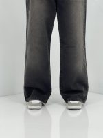 شلوار جین زنانه بگ با سنگشور قهوه ای