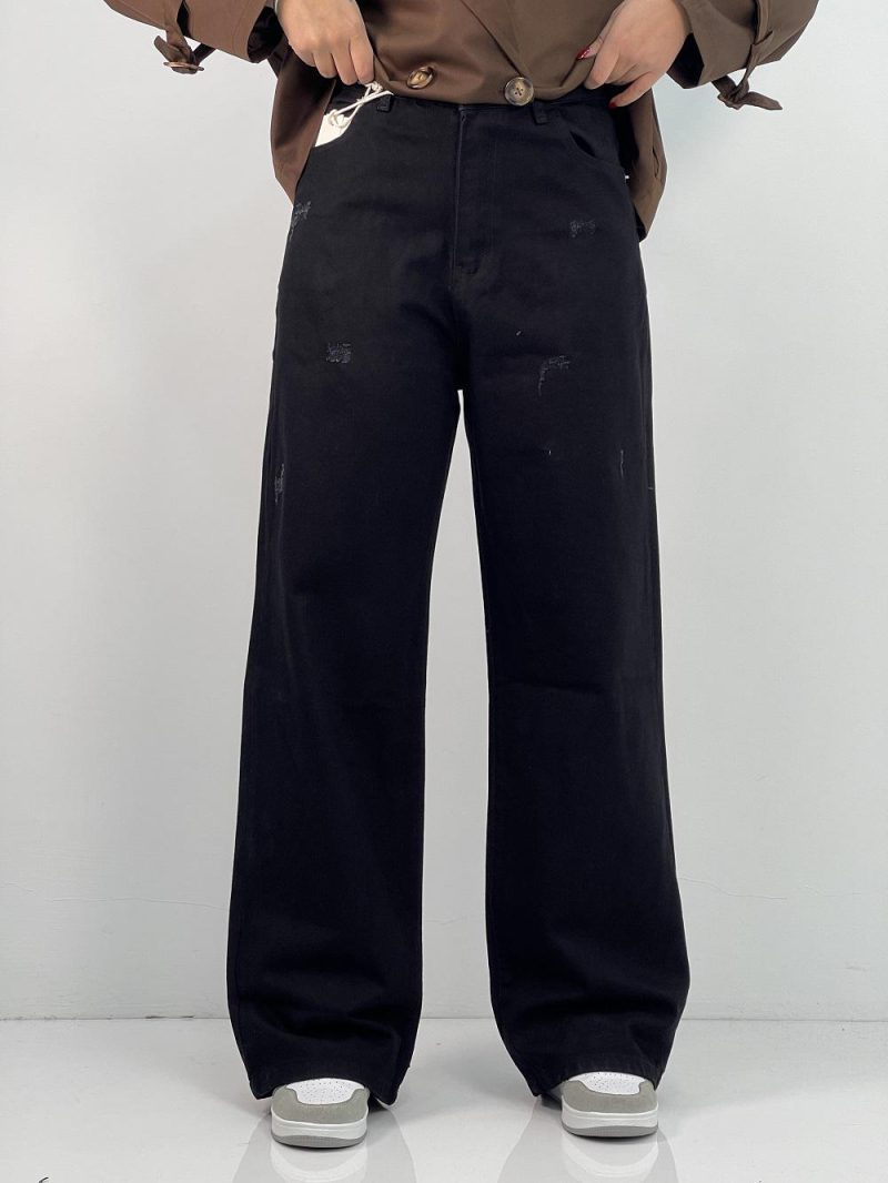 شلوار جین زنانه بگ مشکی 100 درصد