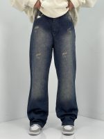 شلوار جین زنانه نیم بگ آبی سنگشور
