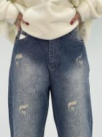 شلوار جین زنانه نیم بگ آبی سنگشور