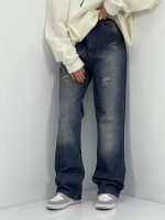 شلوار جین زنانه نیم بگ آبی سنگشور