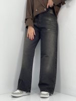 شلوار جین زنانه بگ با سنگشور قهوه ای