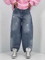 شلوار جین زنانه بالونی آبی روشن سنگشور