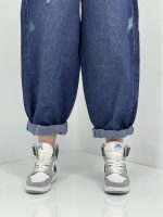 شلوار جین زنانه بالونی سرمه ای سنگشور