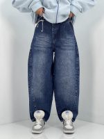 شلوار جین زنانه بالونی آبی تیره