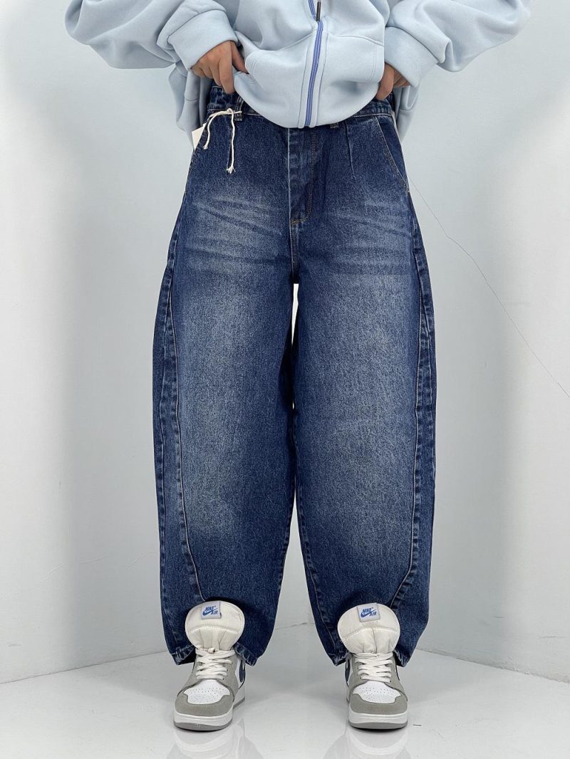 شلوار جین زنانه بالونی آبی تیره