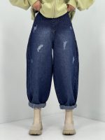 شلوار جین زنانه بالونیسرمه ای سنگشور