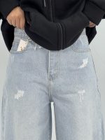 شلوار جین زنانه مام بالون یخی