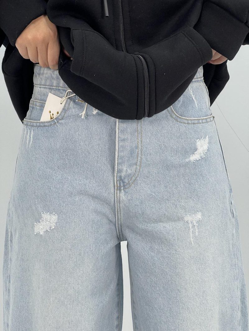 شلوار جین زنانه مام بالون یخی