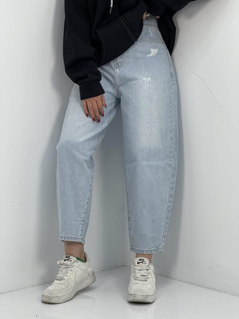 شلوار جین زنانه مام بالون یخی