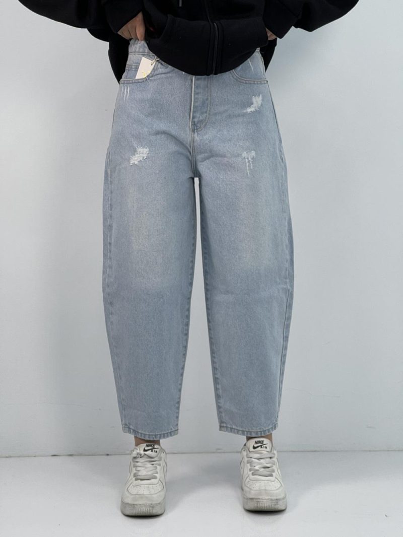 شلوار جین زنانه مام بالون یخی