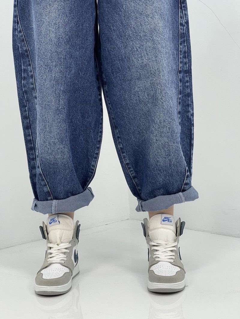 شلوار جین زنانه بالونی آبی تیره