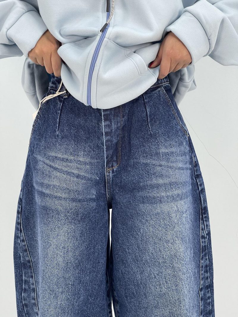 شلوار جین زنانه بالونی آبی تیره