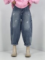 شلوار جین زنانه بالونی آبی روشن سنگشور