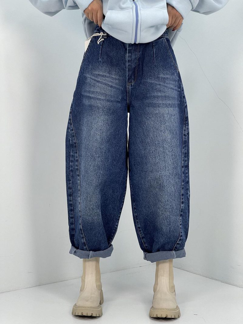 شلوار جین زنانه بالونی آبی تیره